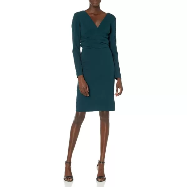 imageDress the Population Womens Drew Long Sleeve Stretch Short DressPine