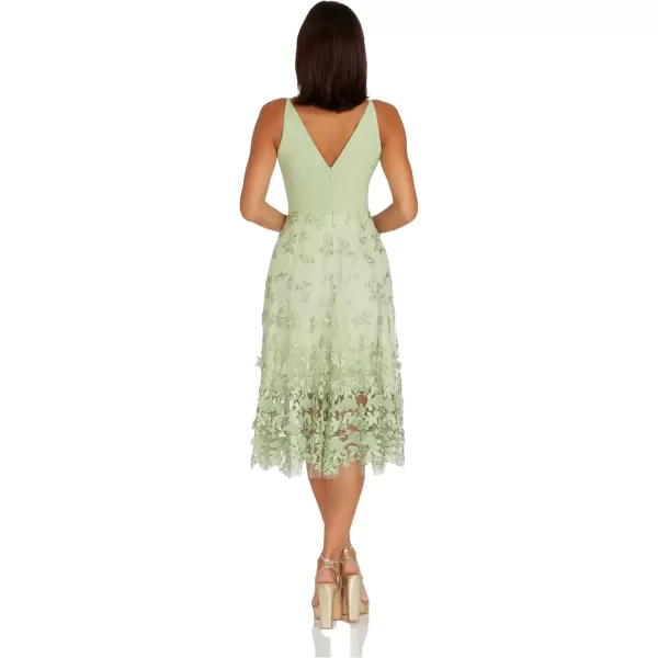 imageDress the Population Womens Darleen Sleeveless Plunging Neckline Fit and Flare Midi DressSage