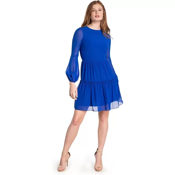 imageDress the Population Womens Paola Fit and Flare Mini DressElectric Blue