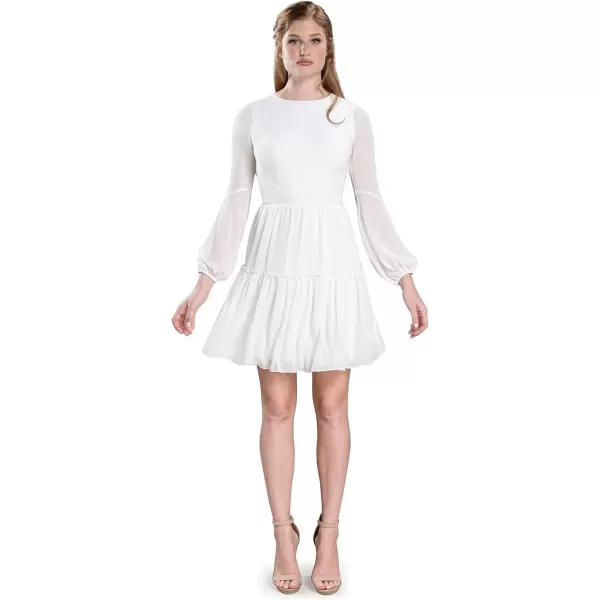 imageDress the Population Womens Paola Fit and Flare Mini DressWhite