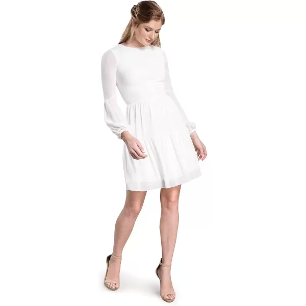 imageDress the Population Womens Paola Fit and Flare Mini DressWhite