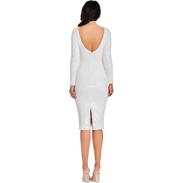 imageDress the Population Womens Emery Sequin KneeLength Bodycon Scoop Neck Dress White Multi Small