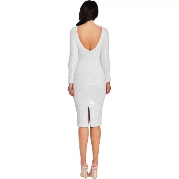 imageDress the Population Womens Emery Sequin KneeLength Bodycon Scoop Neck Dress White Multi XXLarge