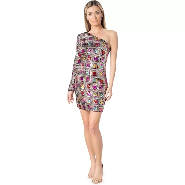 imageDress the Population Womens Serena Bodycon Mini DressFuchsia Multi