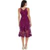 imageDress the Population Womens Audrey Spaghetti Strap Midi Aline 3D Floral DressDark Magenta