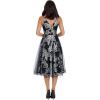 imageDress the Population Womens Courtney Sleeveless Veiled Fit ampamp Flare Midi Dress Silver Multi S