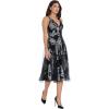 imageDress the Population Womens Courtney Sleeveless Veiled Fit ampamp Flare Midi Dress Silver Multi S