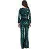 imageDress the Population Womens Carson Sequin Vneck JumpsuitDeep Emerald