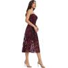 imageDress the Population Womens Sadie Fit and Flare Midi DressBurgundyblack
