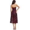 imageDress the Population Womens Sadie Fit and Flare Midi DressBurgundyblack