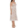 imageDress the Population Womens Tahani Plunge Neckline Fit and Flare Midi DressWhiteNude