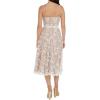 imageDress the Population Womens Tahani Plunge Neckline Fit and Flare Midi DressWhiteNude