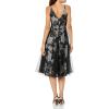 imageDress the Population womens Courtney Sleeveless Veiled Fit ampamp Flare Midi DressBlackwhite