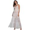 imageDress the Population Womens Melina Sleeveless Plunge Neckline Fit and Flare Maxi DressWhiteNude