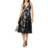 imageDress the Population womens Courtney Sleeveless Veiled Fit ampamp Flare Midi DressBlackwhite