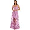 imageDress the Population Womens Embellished Plunging Gown Sleeveless Floral Long DressLavender
