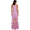 imageDress the Population Womens Embellished Plunging Gown Sleeveless Floral Long DressLavender