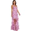 imageDress the Population Womens Embellished Plunging Gown Sleeveless Floral Long DressLavender