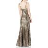 imageDress the Population Womens Alejandra Sleeveless Long Stretch Gown with SlitGold Leopard Multi