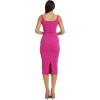 imageDress the Population Womens Sloane Rounded V Neck Bodycon Midi DressBright Fuchsia