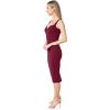 imageDress the Population Womens Sloane Rounded V Neck Bodycon Midi DressBurgundy