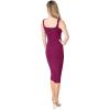 imageDress the Population Womens Sloane Rounded V Neck Bodycon Midi DressDark Magenta