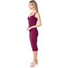 imageDress the Population Womens Sloane Rounded V Neck Bodycon Midi DressDark Magenta