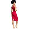 imageDress the Population Womens Sloane Rounded V Neck Bodycon Midi DressGarnet