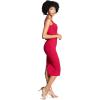 imageDress the Population Womens Sloane Rounded V Neck Bodycon Midi DressGarnet
