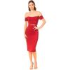 imageDress the Population Womens Sloane Pencil Bodycon Midi SkirtGarnet