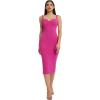 imageDress the Population Womens Sloane Rounded V Neck Bodycon Midi DressBright Fuchsia