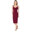 imageDress the Population Womens Sloane Rounded V Neck Bodycon Midi DressBurgundy