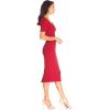 imageDress the Population Womens Ruth Short Puff Sleeves Asymmetrical Neckline Bodycon Midi DressGarnet