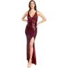 imageDress the Population Womens Jordana Asymmetrical Rouched Wrap VNeck DressPort Multi