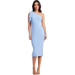 imageDress the Population Womens Tiffany One Shoulder Bow Detail Midi Sheath DressSky