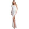 imageDress the Population Womens Aubrielle Stretch Crepe Maxi Mermaid One Shoulder Neck Dress Off White XLarge