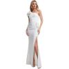 imageDress the Population Womens Aubrielle Stretch Crepe Maxi Mermaid One Shoulder Neck Dress Off White XLarge