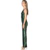 imageDress the Population Womens Charlie Plunging Sequin Sleeveless JumpsuitDark Pine Multi