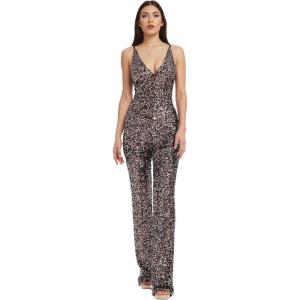 imageDress the Population Womens Charlie Plunging Sequin Sleeveless JumpsuitGunmetal Multi