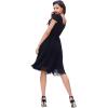 imageDress the Population Womens Corey Plunging Mix Media Cap Sleeve Aline Midi DressBlack