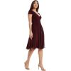 imageDress the Population Womens Corey Plunging Mix Media Cap Sleeve Aline Midi DressBurgundy
