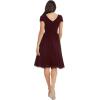 imageDress the Population Womens Corey Plunging Mix Media Cap Sleeve Aline Midi DressBurgundy