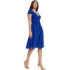 imageDress the Population Womens Corey Plunging Mix Media Cap Sleeve Aline Midi DressElectric Blue