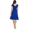 imageDress the Population Womens Corey Plunging Mix Media Cap Sleeve Aline Midi DressElectric Blue