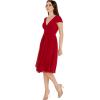 imageDress the Population Womens Corey Plunging Mix Media Cap Sleeve Aline Midi DressGarnet