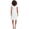 imageDress the Population Womens Corey Plunging Mix Media Cap Sleeve Aline Midi DressOff White  Corey
