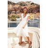 imageDress the Population Womens Corey Plunging Mix Media Cap Sleeve Aline Midi DressOff White  Corey