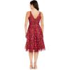 imageDress the Population Womens Elisa Sleeveless Plunge Neckline Fit and Flare Midi DressFuchsia Multi