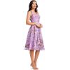 imageDress the Population Womens Elisa Sleeveless Plunge Neckline Fit and Flare Midi DressLavender Multi