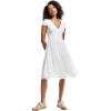 imageDress the Population Womens Corey Plunging Mix Media Cap Sleeve Aline Midi DressOff White  Corey